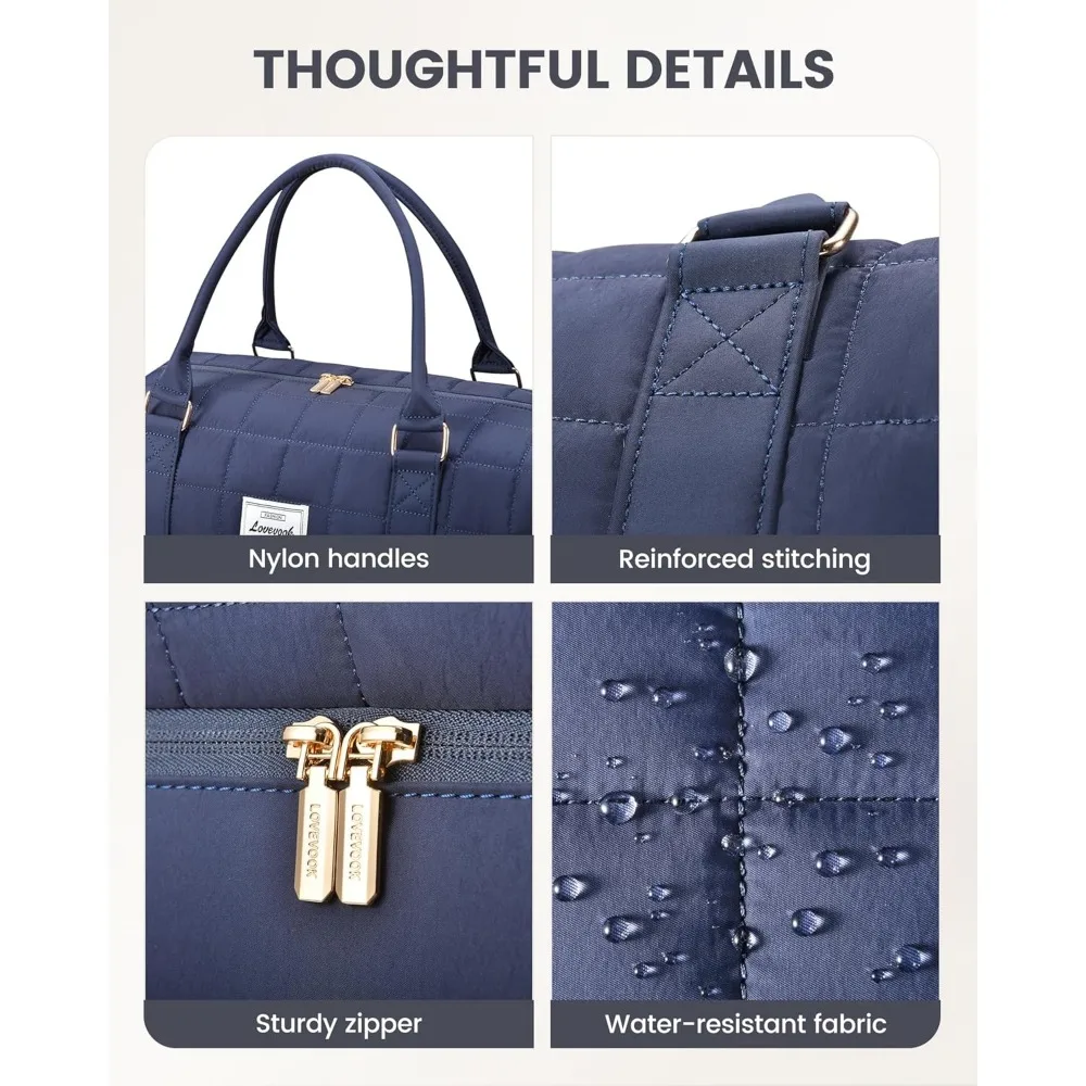 حقيبة حمل عطلة نهاية الأسبوع بين عشية وضحاها للنساء مع حجرات للأحذية، وحقيبة رياضية لليوجا، وجيب مبلل للسفر #5