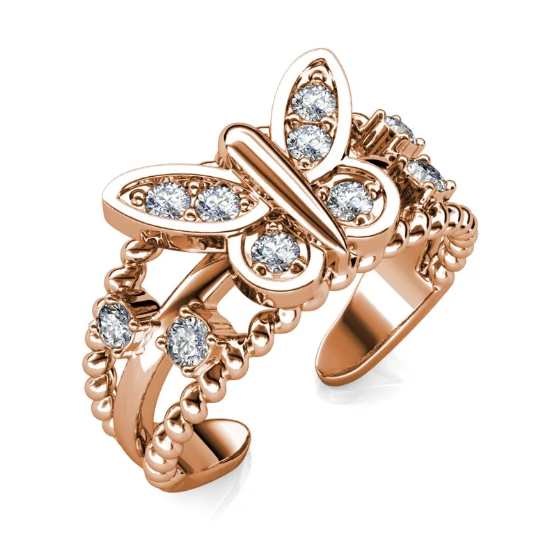 

Daisini открытые кольца с бабочками и животными, украшенные кристаллами Swarovski, качественные латунные украшения для женщин, модные аксессуары