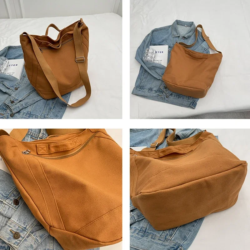 Canvas Large Capacity Shoulder Bag Shopper bag Simple College Student Book Crossbody Bags for Women Handbag Tote bolsa feminina