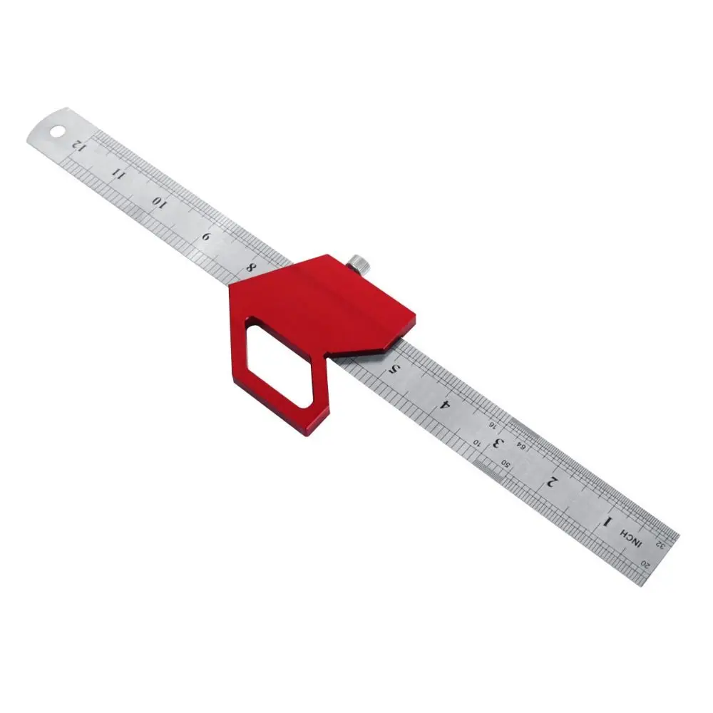 

Multi-Function Woodworking Steel Ruler Aluminum Alloy Laser Etched Ruler Locator Professional Tool Multi-Angle