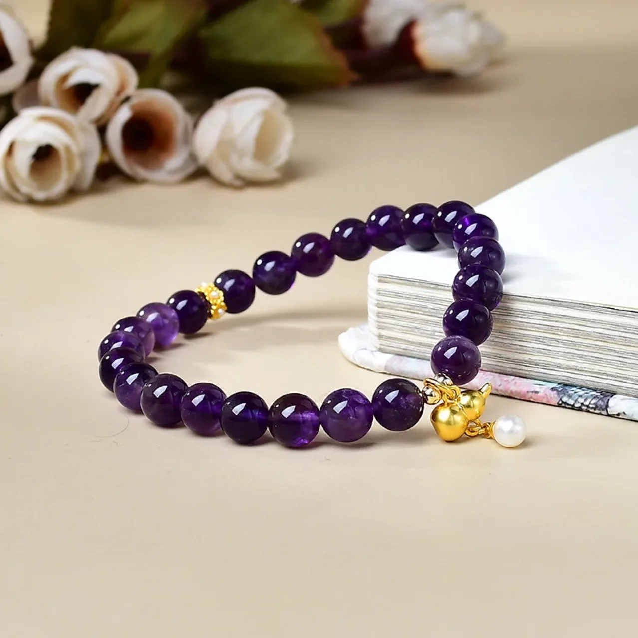 

Natural Amethyst Gourd Bracelet Women's Light Luxury Fashion Lucky Bracelet Original Design