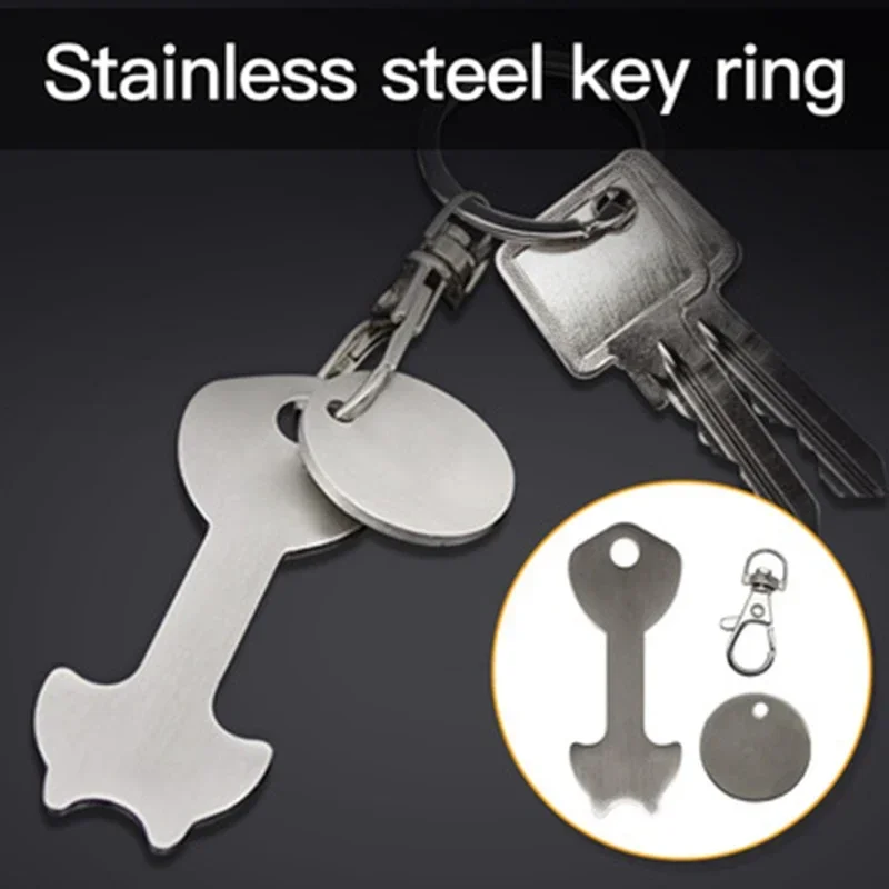 Metal Aluminum Alloy Key Ring Token Key Chain Shopping Trolley Tokens Keychain Shopped Tag Keyfobs Home Decoration Crafts