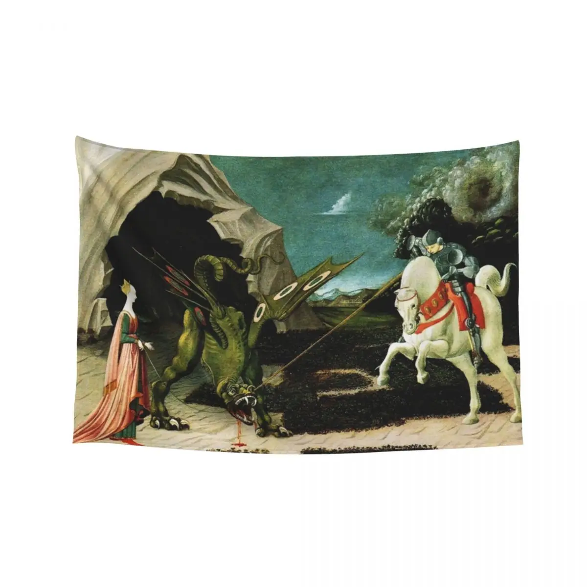 

Saint George, Dragon and Princess by Paolo Uccello Tapestry Wallpaper Cute Room Things Room Decore Aesthetic Tapestry