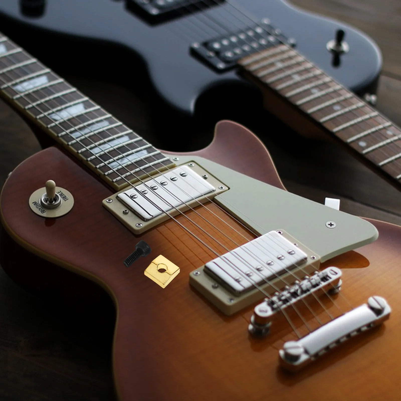 

1Set Guitar String Metal Retainer Zinc Alloy Press String Retainer Stable Use Suitable for Most Electric Guitars