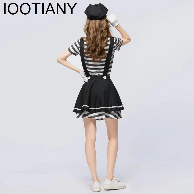 Costume de cosplay de clown de cirque amusant et sexy pour femme adulte, idéal pour Halloween et les fêtes