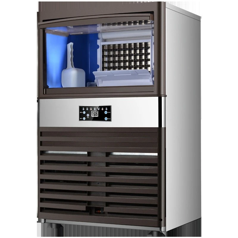

Smart home and business dual-purpose ice machine 120kg double import milk tea shop KTV bar ice cube machine commercial grade
