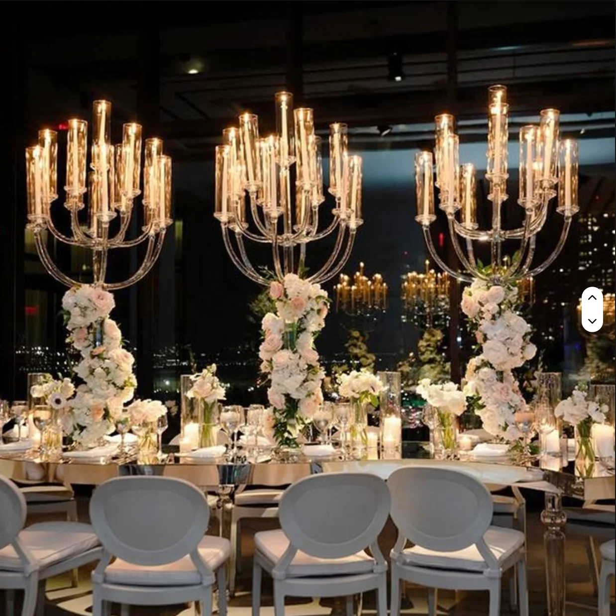 2-6pcs Party Wedding Decoration Huge tall flower arch backdrop stand Crystal Glass Candelabras With Shades for Centerpieces