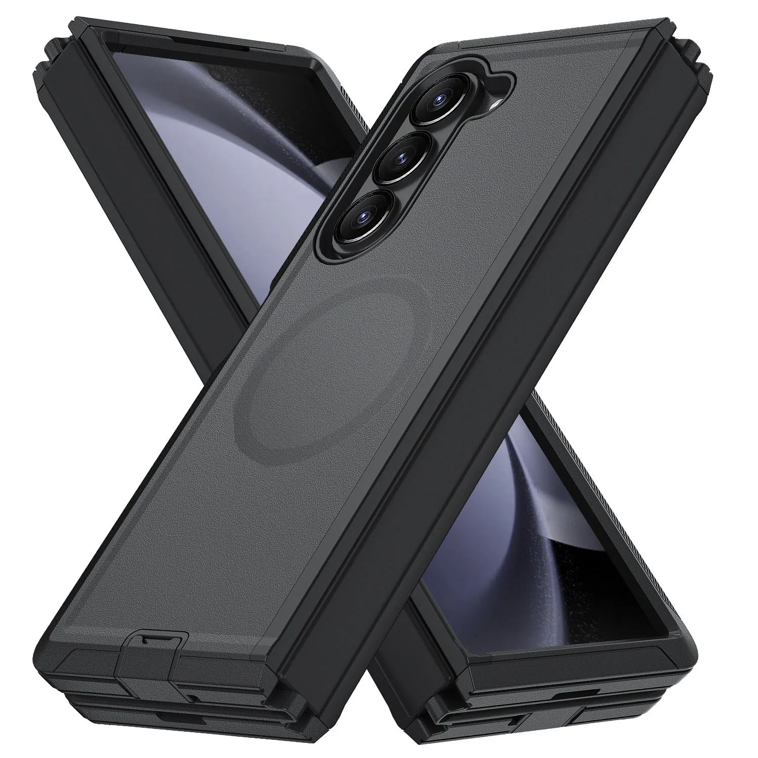 Luxury 3-Layer Hybrid Armor Magnetic Case For Samsung Galaxy Z Fold 7 6 5 4 For MagSafe Heavy Duty Shockproof Defender Cover