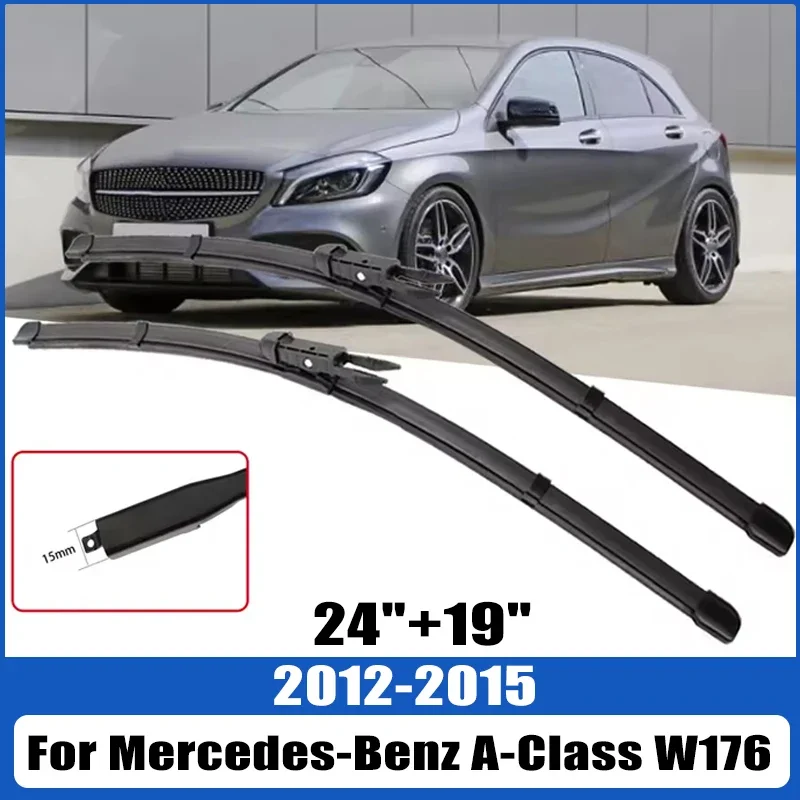 

For Mercedes-Benz A-Class W176 A200 A180 A160 A45 2012-2015 Wiper Front Wiper Blades Windshield Windscreen Window Brush 24"+19"