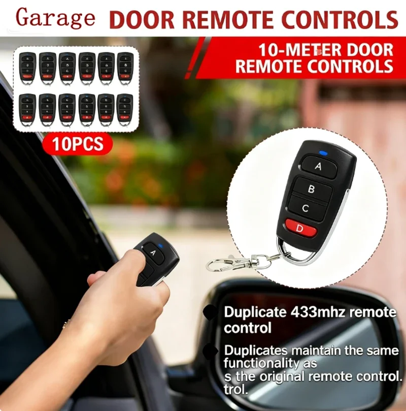 Copy Wireless RF 433mhz Remote Control Copy Code Garage Door Gate Duplicator 433 Mhz Key Remote Opener
