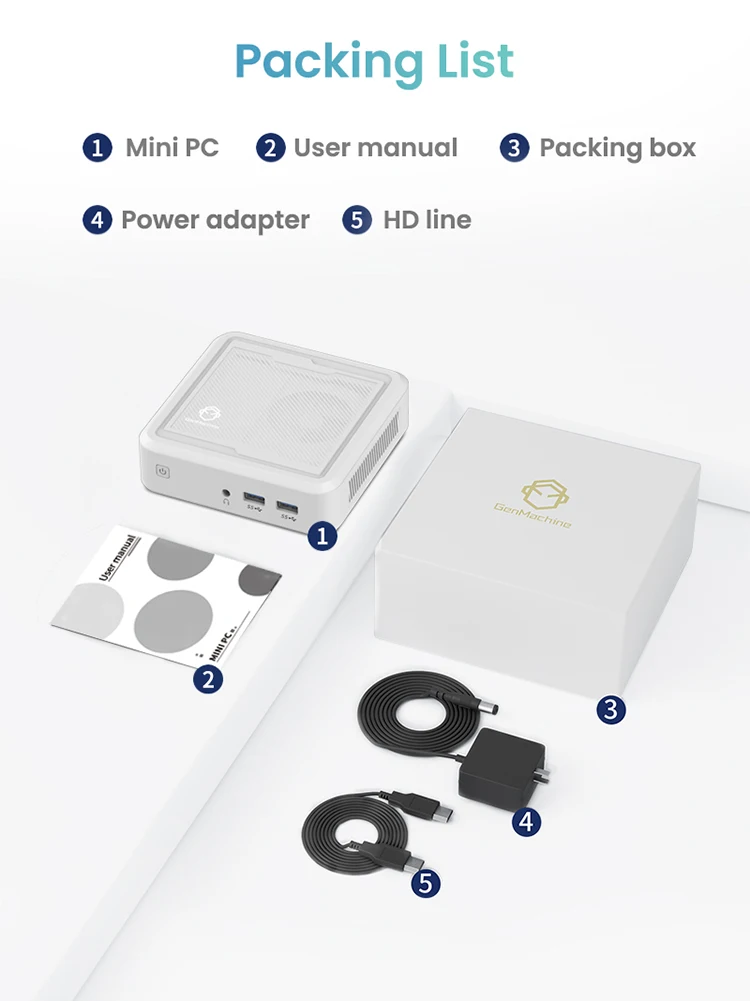 GenMachine new Ryzen 5 2500U Mini PC Windows 11 Pro DDR4 Dual Channel NVMe M.2 SSD WIFI5E BT4.2 Desktop Office Gaming Computer