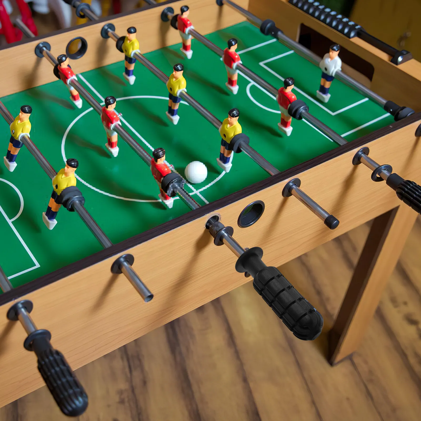 

1Set Foosball Handle Replacement Set 8 Black Grips 8 End Caps 2 Bright 32Mm Balls Secure Fit Sturdy Design for Tabletop Soccer