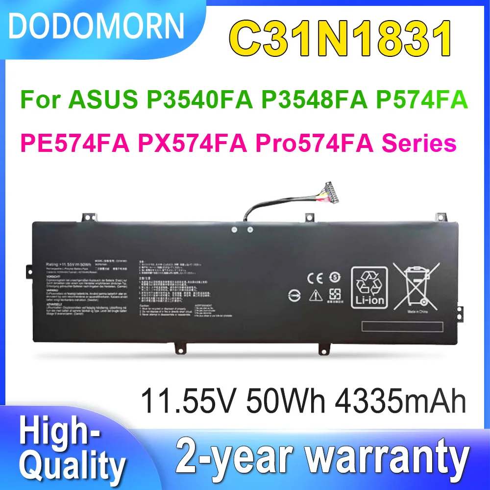 DODOMORN C31N1831 per ASUS P3540FA P3548FA P574FA PE574FA PX574F PX574FA Pro574FA Pro3548FA batteria per Laptop 4335mAh 50Wh 11.55V