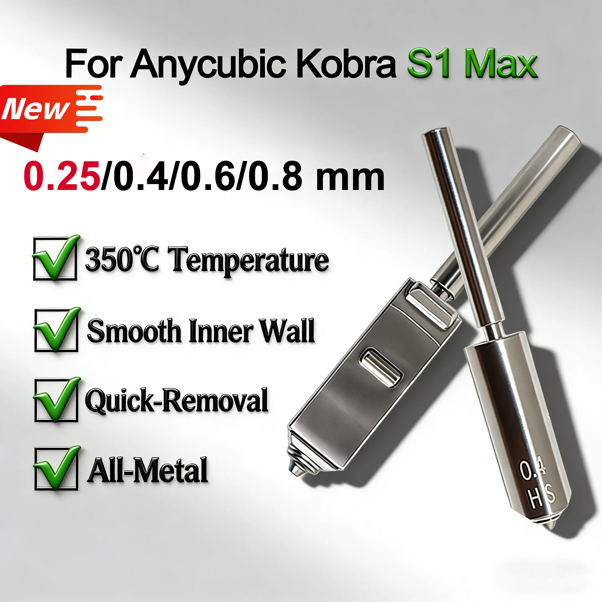 

Насадка для 3D-принтера Anycubic Kobra S1 Max: сменные сопла 0.25/0.4/0.6/0.8, термобарьер, хотэнд, запчасти для Kobra S1 Max