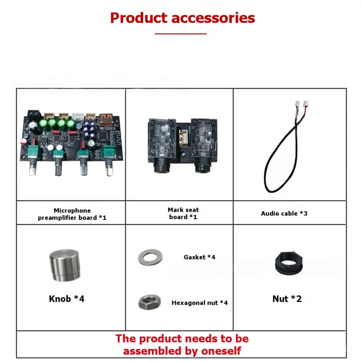 A32I Microphone Preamp Board with Built-in Reverb Mixing Anti-Feedback Audiophile-Grade Microphone for Karaoke Preamp
