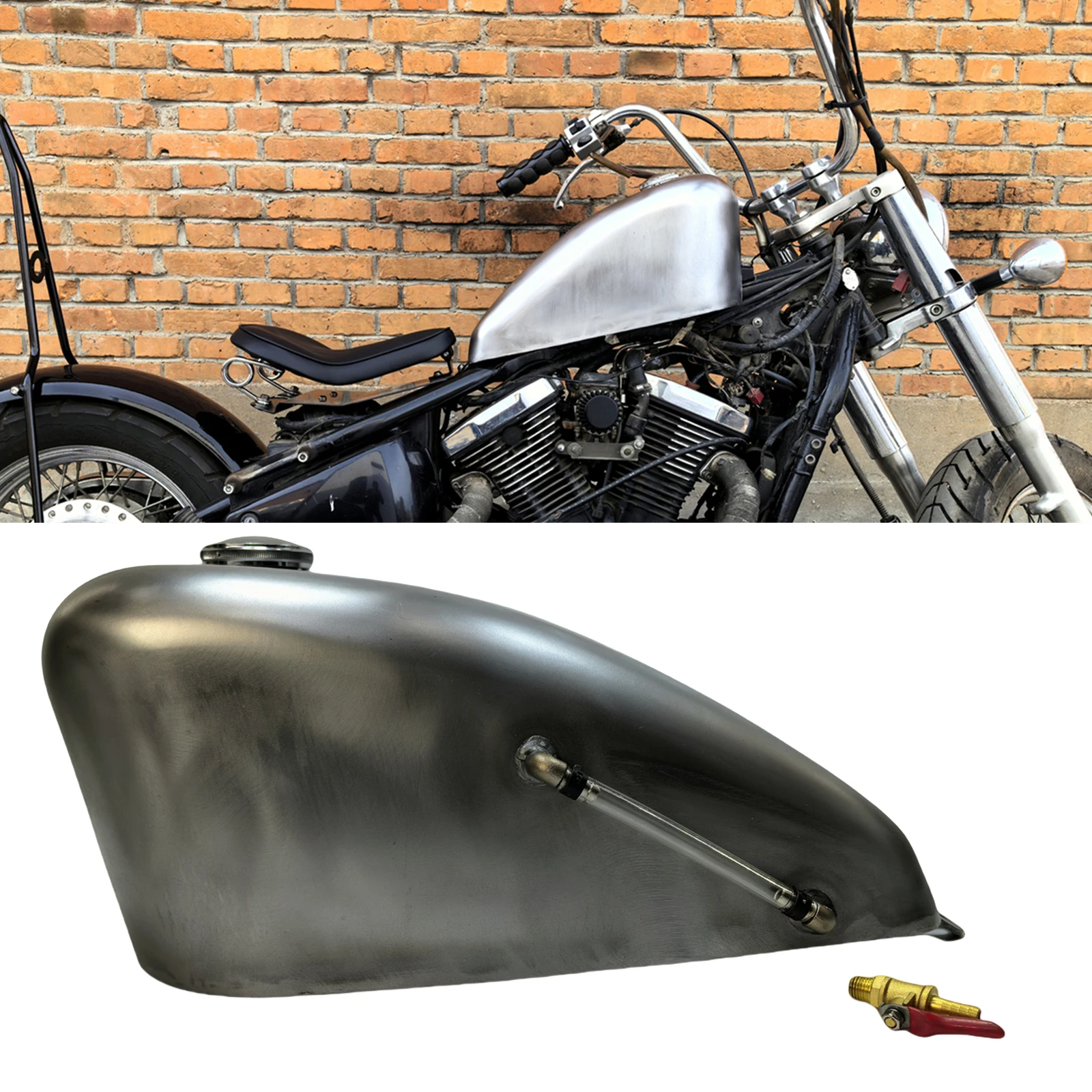 12L Motorcycle Petrol Gas Fuel Tank For KAWASAKI VULCAN400 800 1995-2003