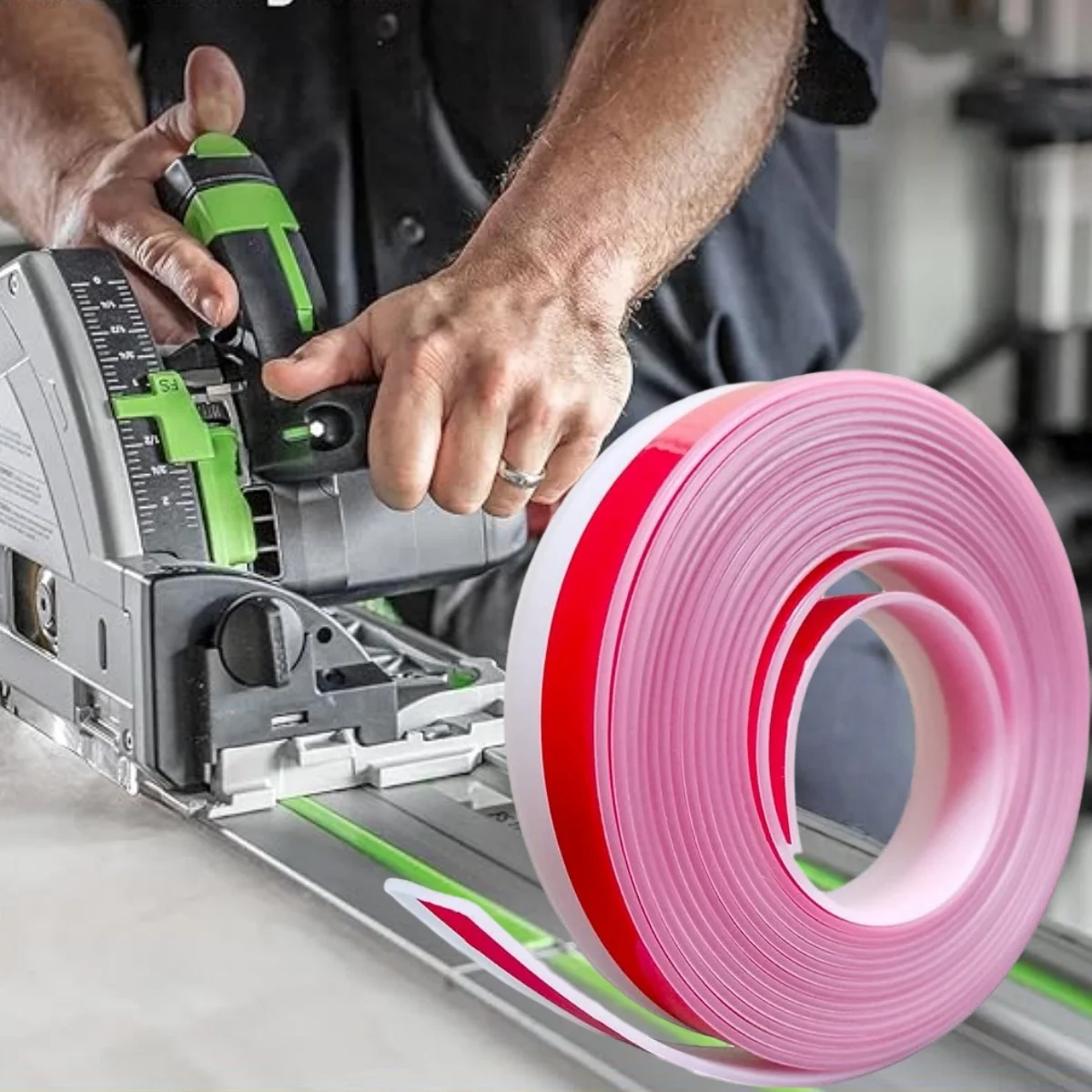 شريط بديل ذاتي اللصق متوافق مع مسار Festool ومنشار دائري  ، مسار حماية الحواف المضاد للشفافة #5