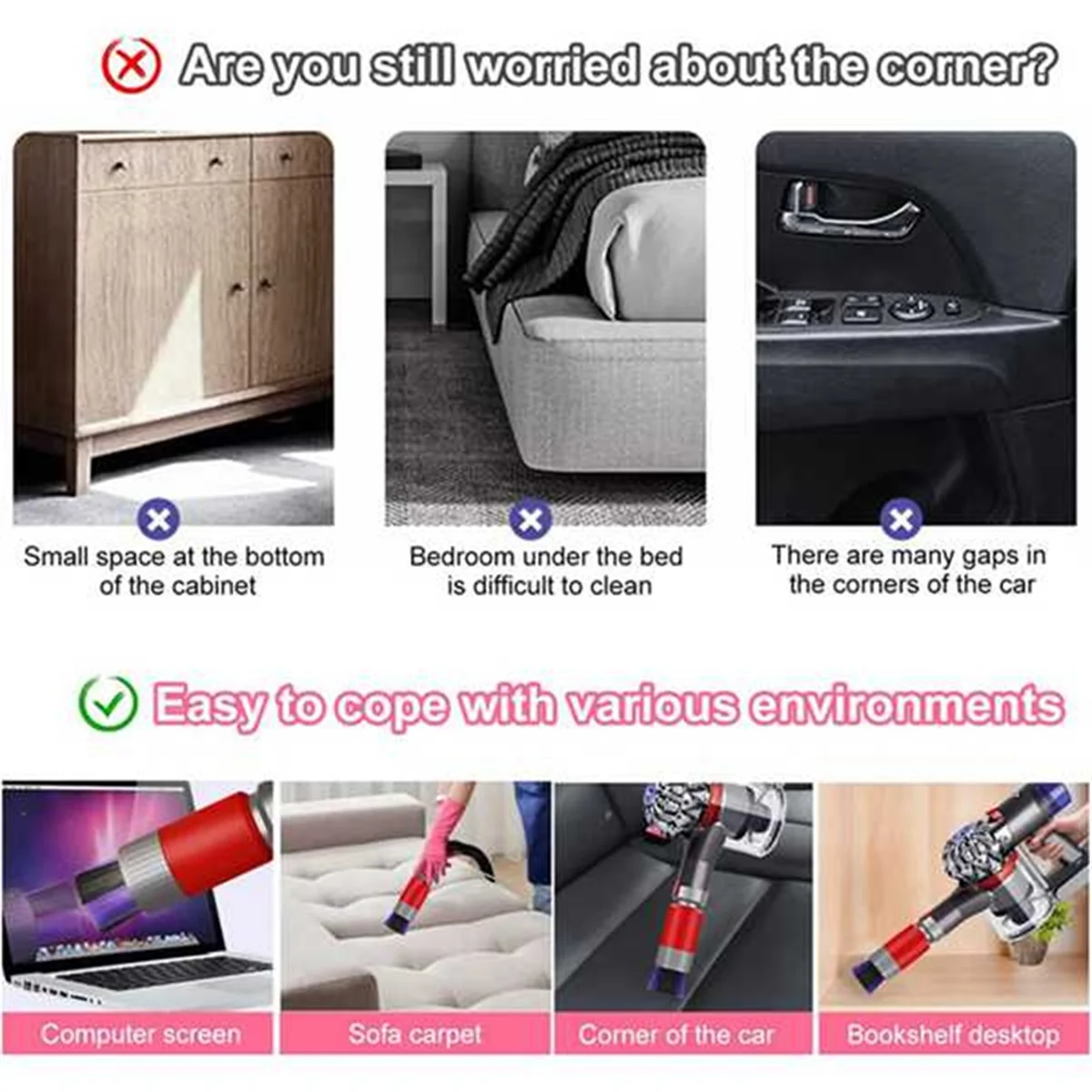 Parti di ricambio filtro per Dyson V7,V8 aspirapolvere senza fili per animali e Absolute strumento per fessure flessibili spazzola per la polvere di tracce