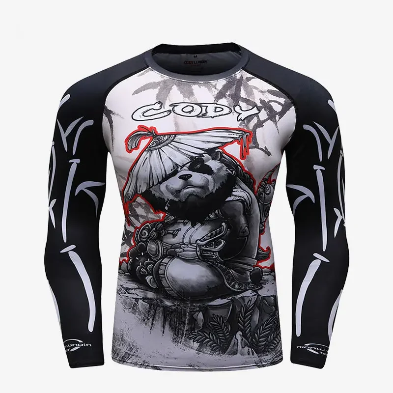 Jiu Jitsu Rashguard MMA t-shirt + Pant set uomo boxe Grappling Bjj Gi Rash Guard tute sportive palestra Muay Thai MMA Shorts abbigliamento sportivo