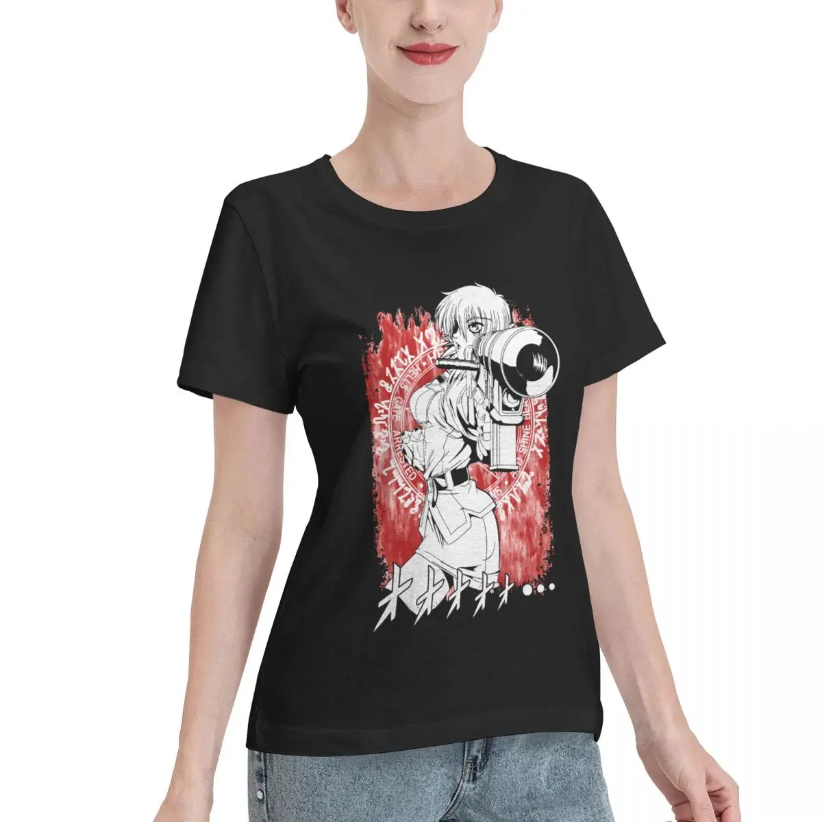 Excellent Craftsmanship Hellsing Seras Victoria Anime Girl Women's T-shirt Basic Women Short Sleeve Top
