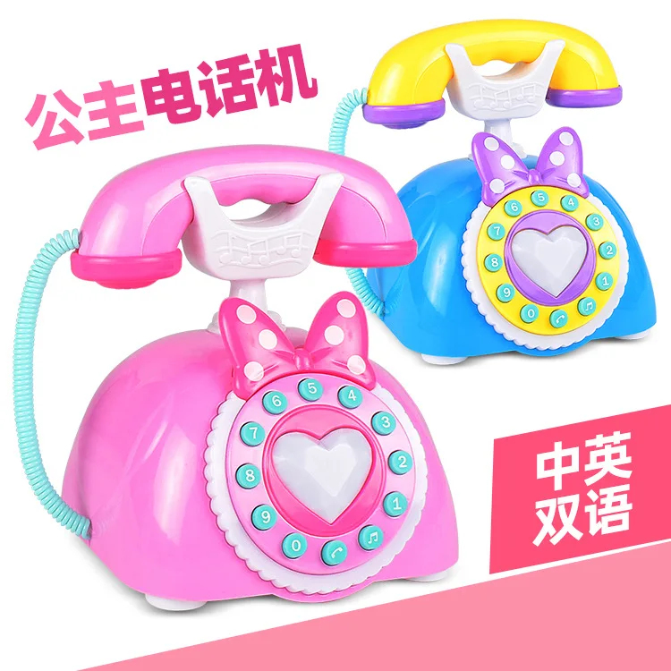 Chinese and English Bilingual Early Education Learning Machine Simulation Retro Telephone Set Children's Toy