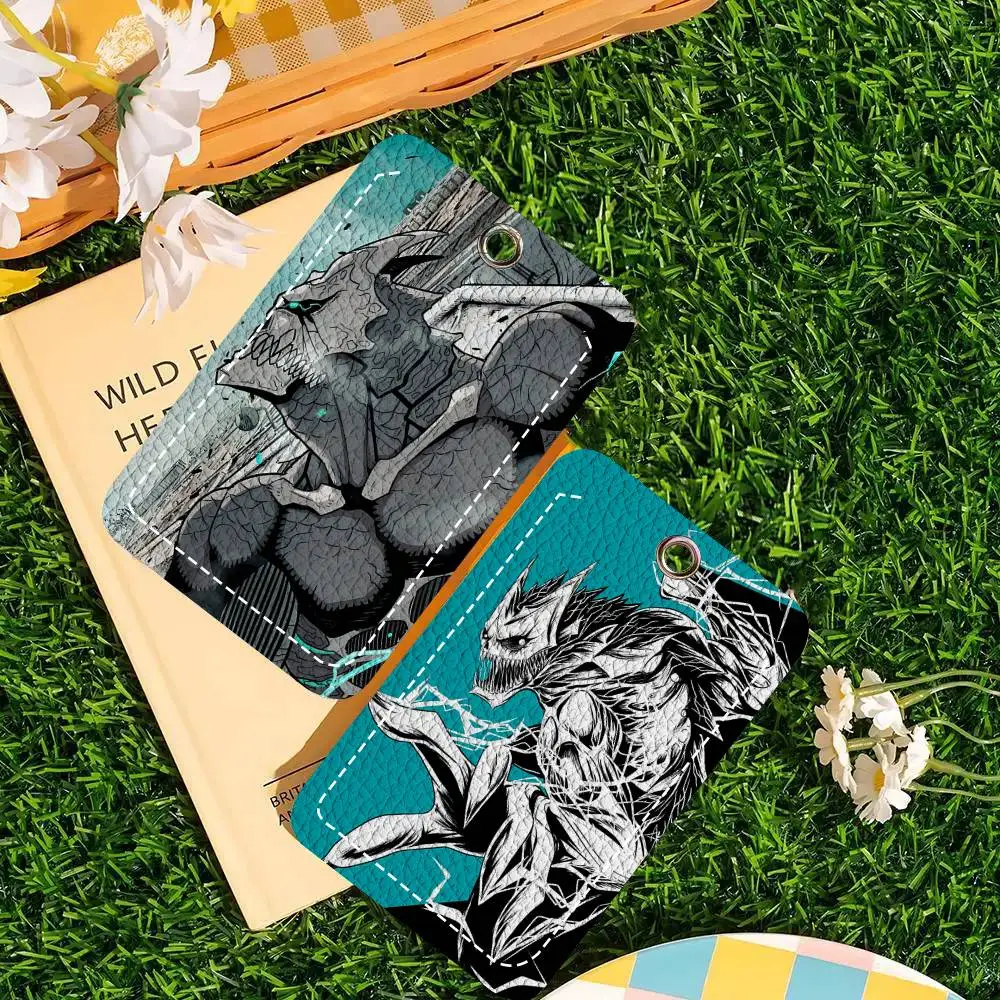 Anime Kaiju No 8 Monsters Card Wallet With Keychain PU Leather Printed Pattern Card Holder