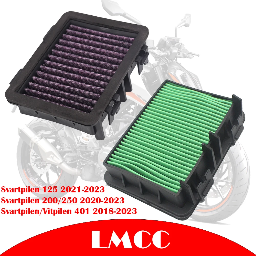 Limpiador de filtro de aire para motocicleta, elemento de filtro de entrada de aire para HUSQVARNA Svartpilen 125 200 250 Vitpilen/Svartpilen 401