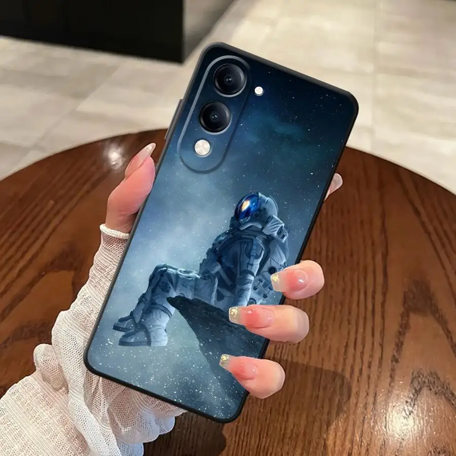 Soft Back Phone Cover Case for Vivo V29 V27 Y53S Y51S Y78 Y52S Y93 V21E V23 Y71 Y91 Y75 Y81 V25 V30 Y50 Y95 Starry Sky Astronaut