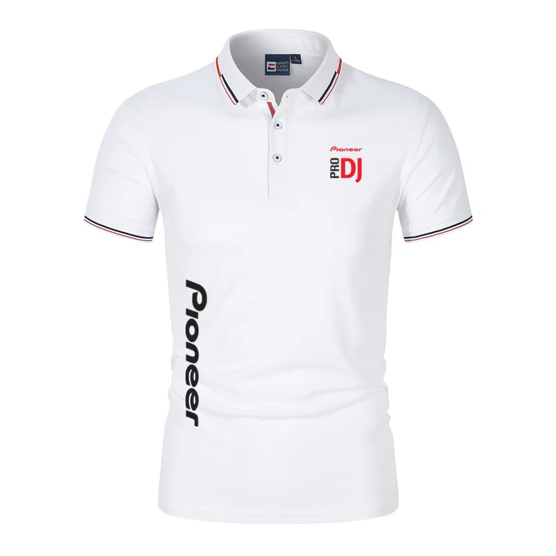 DJ Pioneer PRO 2024 Męska nowa letnia gorąca wyprzedaż Moda Drukowanie Sportowe koszulki polo Casual Bawełniane szorty Rękaw Wysoka ilość Topy