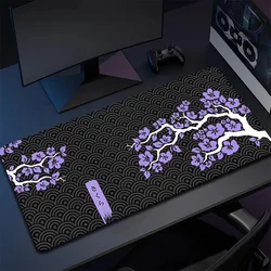 Mouse Pad Sakura Large Gamer Mousepad Purple Cherry Blossom Keyboard Mat XXXL Mouse Mat Pc Accessories Rubber Desk Mat 90x40