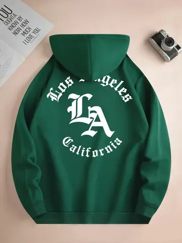 남성용 캐주얼 데일리 드로스트링 후드 맨투맨, 모노그램, 앞 캥거루 포켓, 남성용 재킷, 새로운 패션 후드티