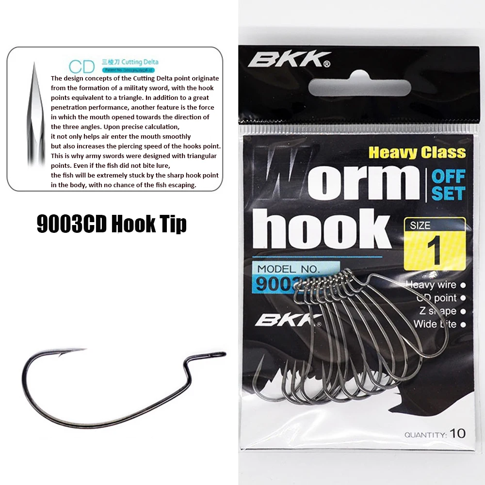 BKK 9003 & 9003CD 3X Stärke Wide Gap Sharp Soft Worm Hook Jigging Offset Hooks Crankbaits Angelhaken Texas Rig Bass Karpfen Pesca – Detail 4