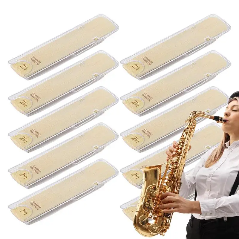 Alto Sax Reeds For Beginners 10pcs Saxophone Whistle Pieces Natural Reed Saxophone Replacement Accessory For Stage Performance