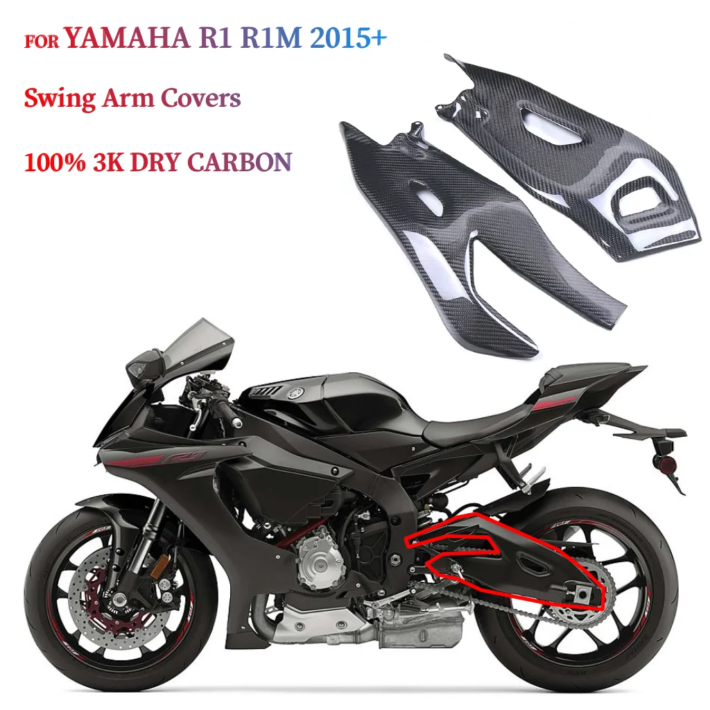 

For Yamaha R1 2015+ Carbon Fiber Swingarm Covers Protectors Motorcycle Accessories Modified