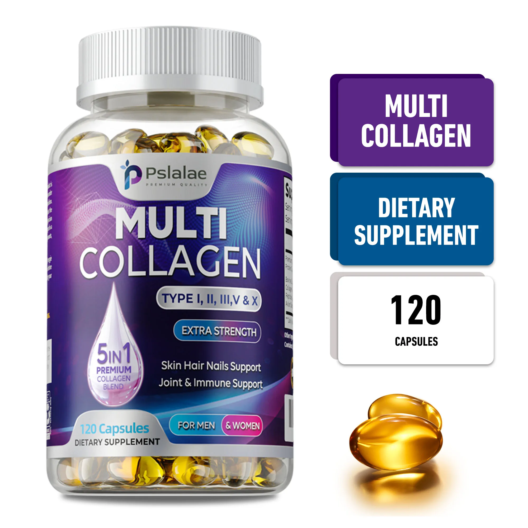 

Несколько коллагенов — добавка для коллагена, поддержка здоровых волос, кожи и ногтей, повышение энергии, улучшение иммунитета