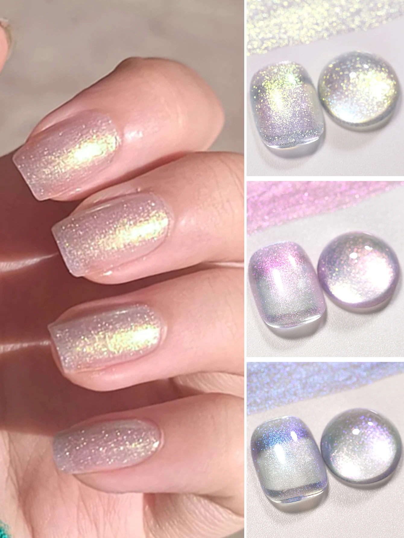 يجتمع عبر 7 مللي أورورا بريق هلام طلاء الأظافر لا حاجة للأشعة فوق البنفسجية قاعدة معطف فوقي مسمار الفن ورنيش مانيكير لوازم هيما/TPO مجانية