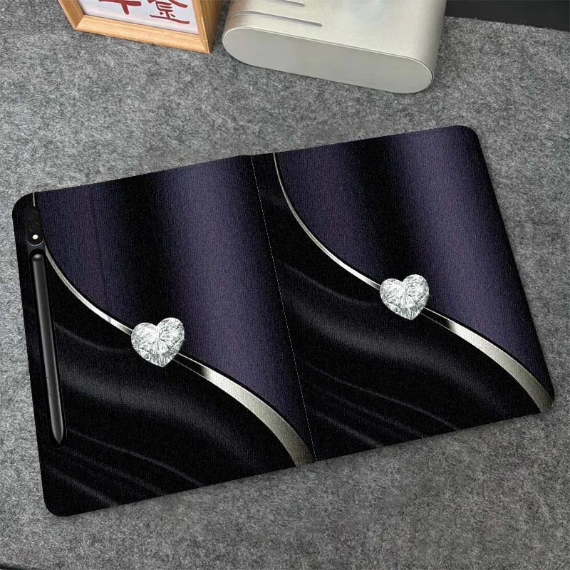 

Carbon Fiber Love Heart Luxury For Samsung Galaxy Tab S6 S7 S8 S9 S10 FE Plus Lite Soft Flexible Support Tablet Case Gift