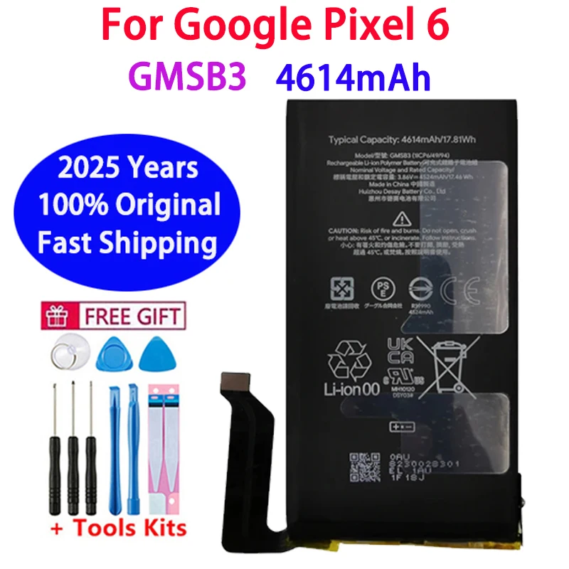 2025 Years 4614mAh GMSB3 Orginal Battery For HTC Google Pixel6 Pixel 6 High Quality Genuine Replacement Phone Battery Bateria