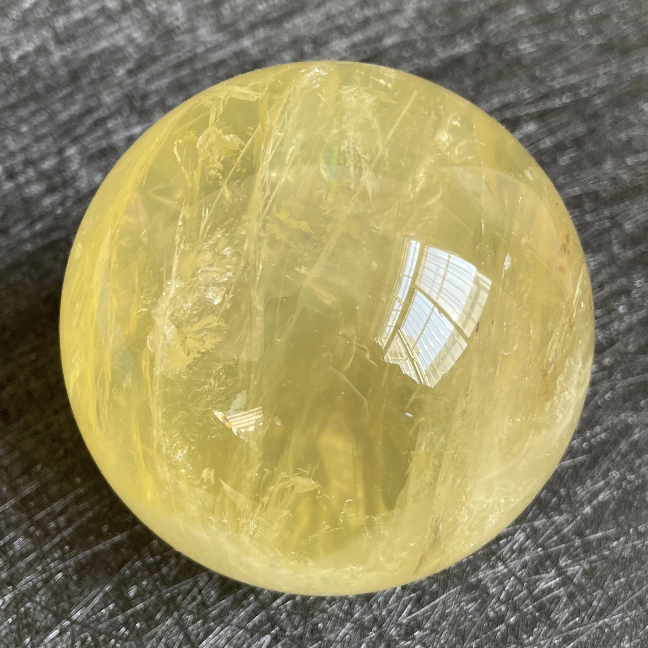 

717g Natural Stone Citrine Crystal Ball Rainbow Quartz Sphere Polished Rock Reiki Healing