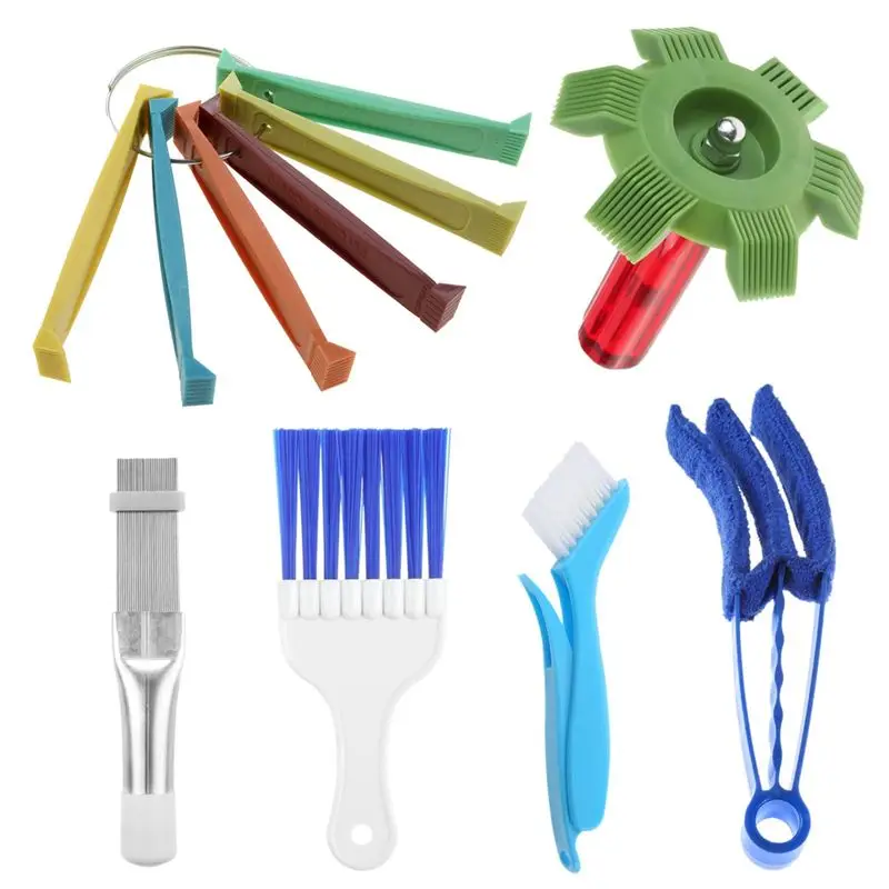 6PCS Air Conditioning Brush Tool, Steel AC Evaporator Comb, Radiator Condenser Fin Comb, FCR6 Fin Comb Tool Easy To Use Eco-Frie