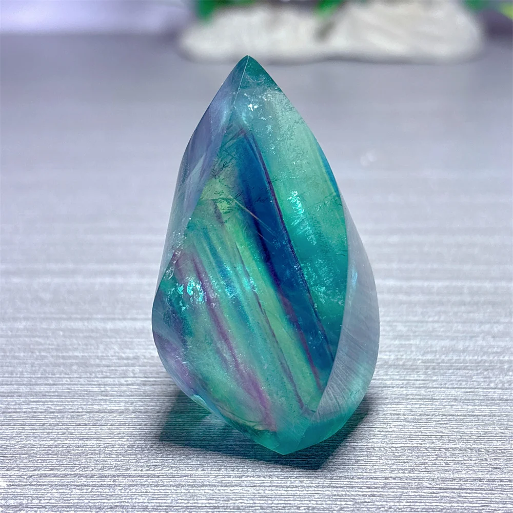Fluorite Flame Natural Crystal Home Decoration Room Decor Luck Quartz Reiki Stone Garden Beautiful Healing Energy Love Gifts
