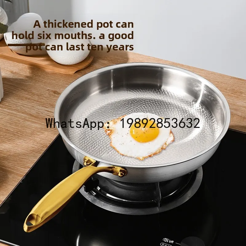 

Titanium hammered frying pan - non-coated steak pan for home use - titanium alloy non-stick skillet
