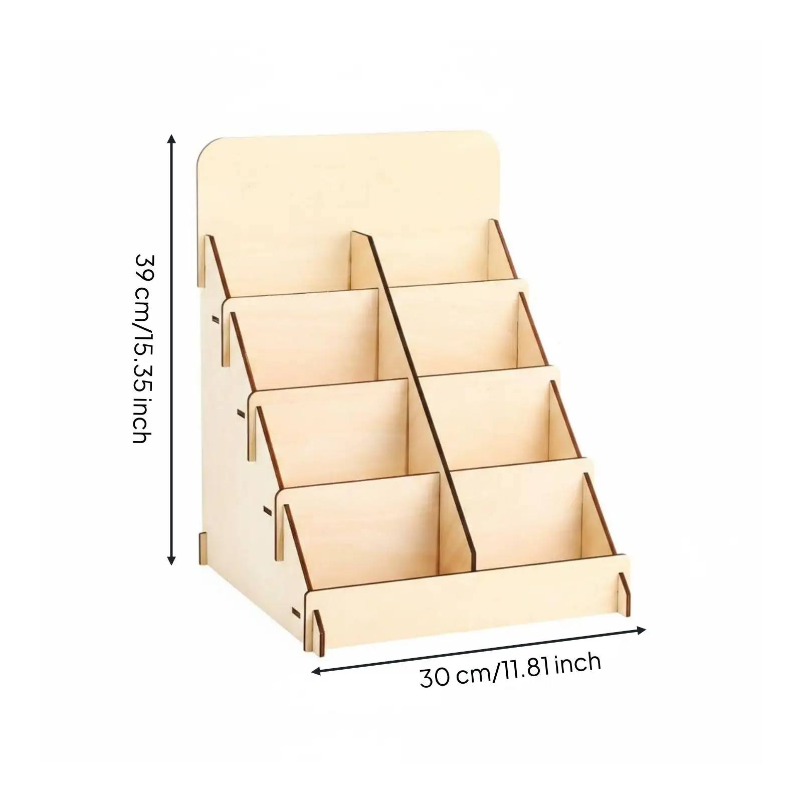 Wooden greeting card holder in a stairwell design – space-saving