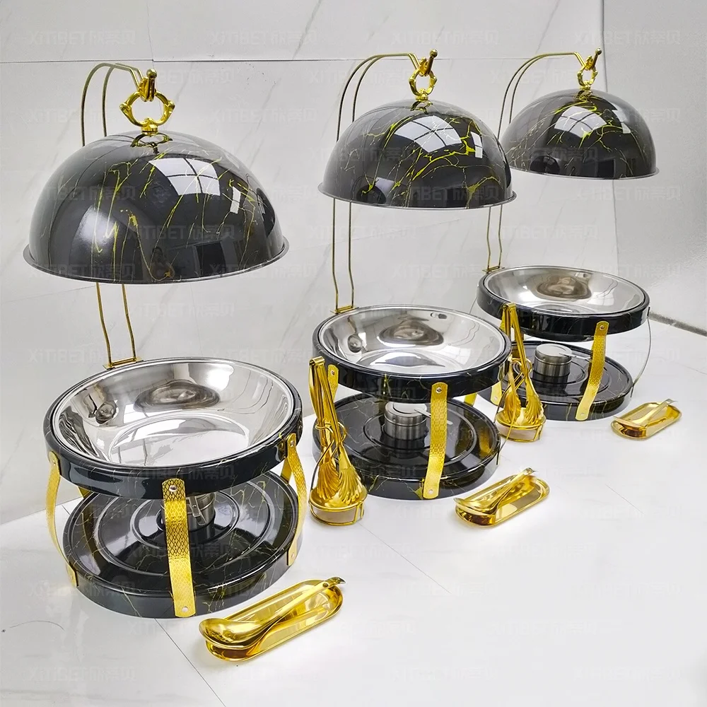

Steel Buffet Server Fancy Restaurant Party Catering Set Hotel Wedding Black 8L Fuel Stainless