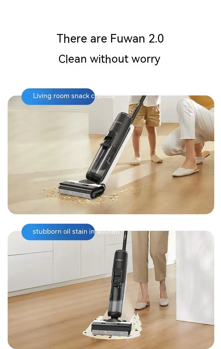 TINECO 2.0 Pro LED Wireless Smart Floor Scrubber Household Sweeper Suction and Drag Integrated Handheld Vacuum Scrubber