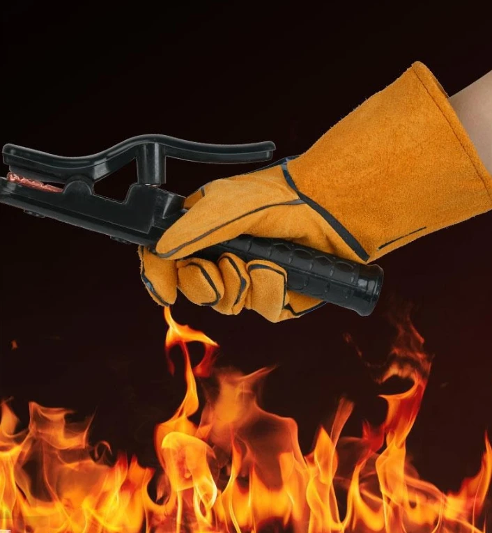 Welding Gloves Heat/Fire Resistant Gloves Durable Leather Gloves for BBQ,Oven