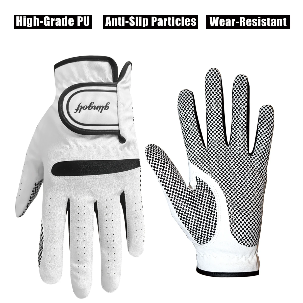 Ein Herren-Golfhandschuh mit rutschfester Textur, verschleißfesten Eigenschaften und Atmungsaktivität.