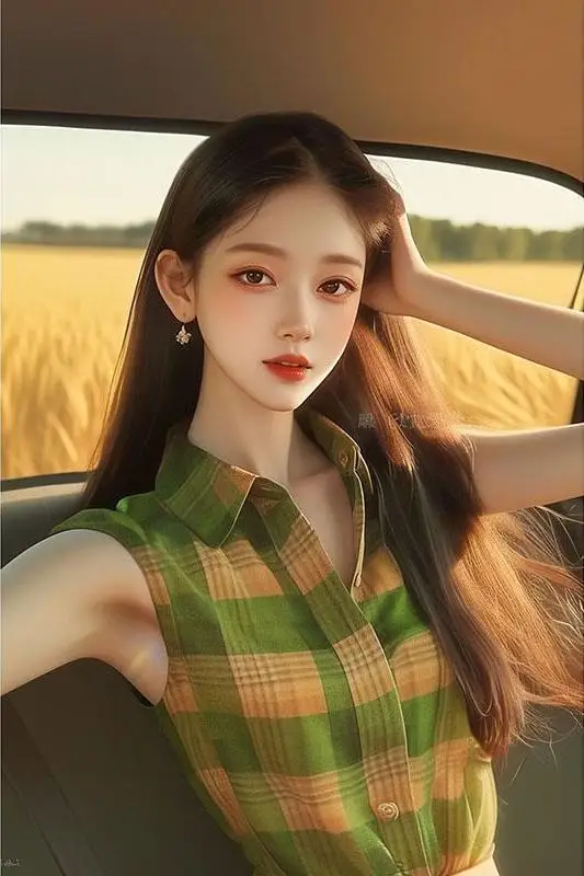

Retro Chic Temperament French Sleeveless Plaid Blouse for Women in Summer