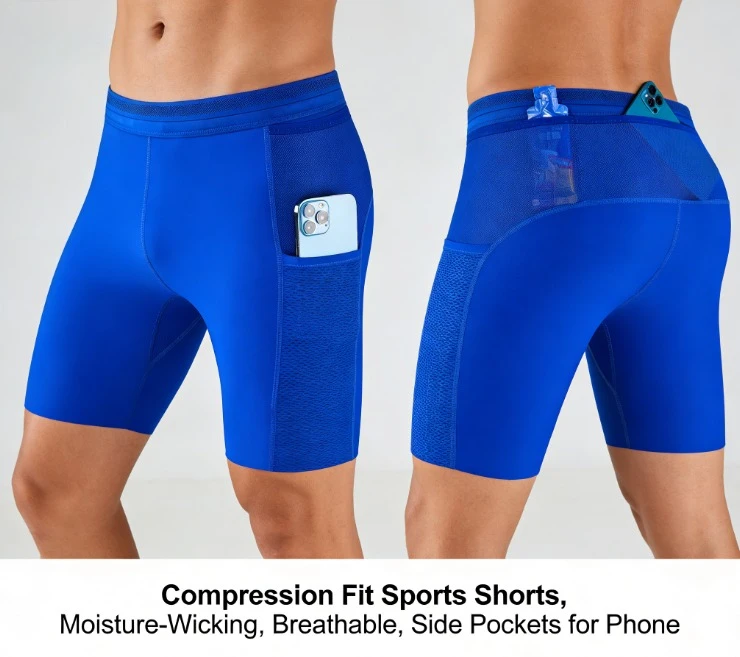 

Nylon Spandex High Elastic Trail Running 4-Inch Shorts With Liner Compression Quick Dry Pants