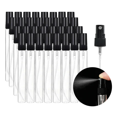 Imagen 2 del producto 20/30/50/100 Uds 2ml 3ml 5ml 10ml Mini botella de Perfume de vidrio transparente atomizador vacío pequeña niebla botella con pulverizador frascos de vidrio muestra